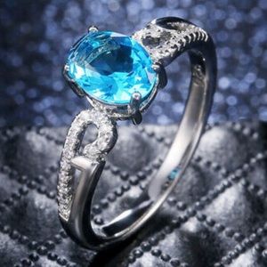 New 925 Sterling silver diamond stone ring